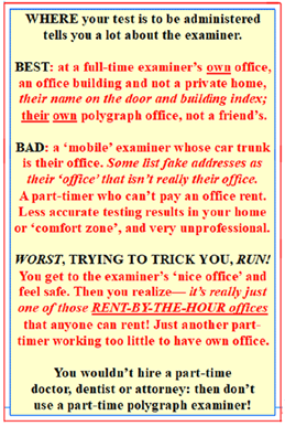 location secrets for a Los Angeles polygraph